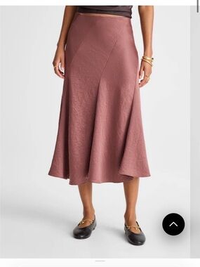 Women's Satin A-Line Midi Skirt